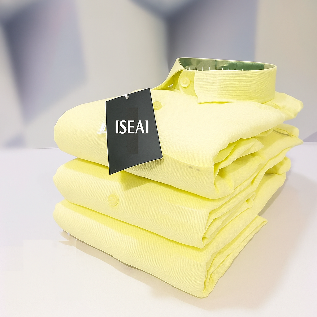 Thtwaat Men’s Solid Yellow Premium Cotton Casual Shirt | Mandarin Collar,